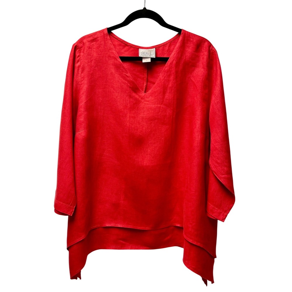 La Fixsun Linen Tunic Blouse S Lagenlook Boho Artsy Summer Breathable Relaxed